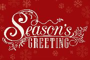  Season's Greetings on red background
